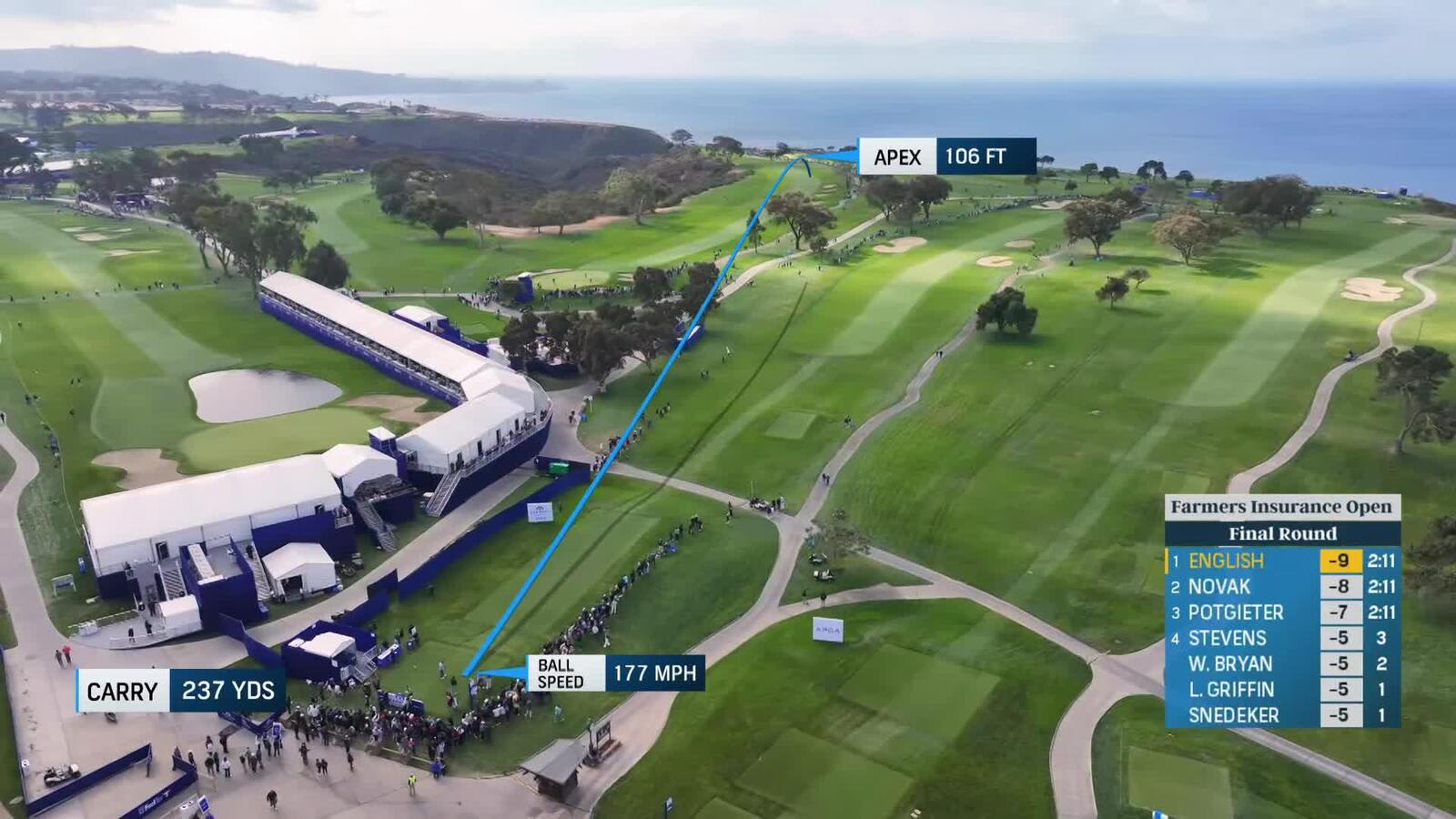 Harris English | Round 4 | 1st hole | Shot 1 | 2025 Farmers