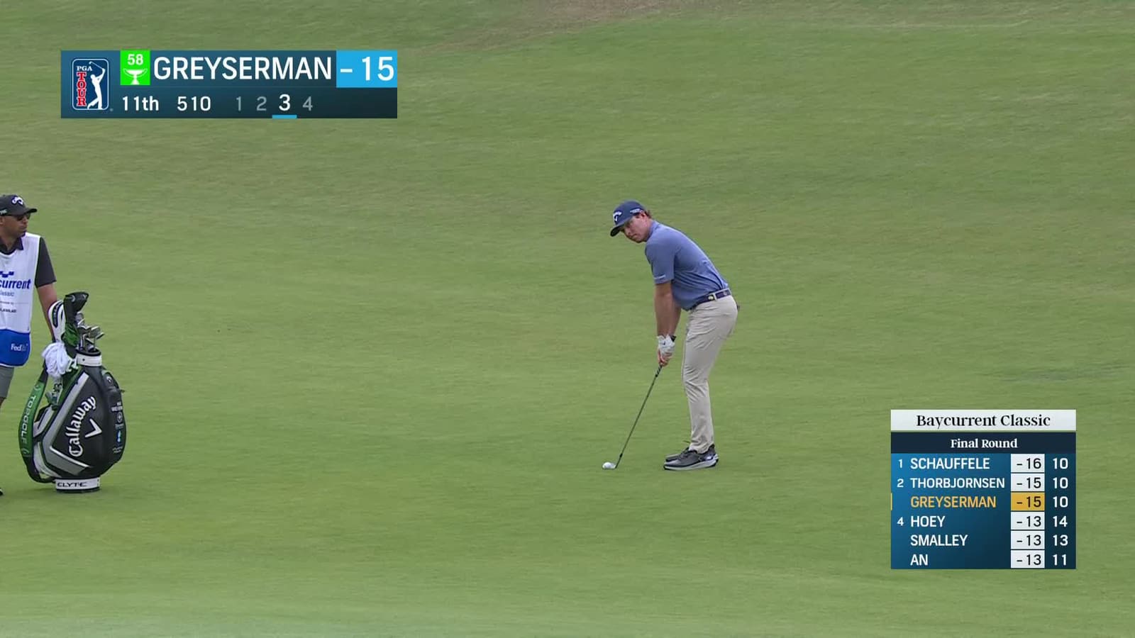 Max Greyserman | Round 4 | 11th hole | Shot 3 | 2025 Baycurrent