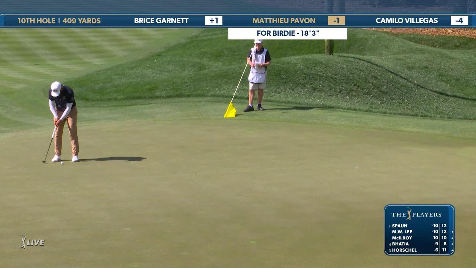 Matthieu Pavon | Round 2 | 10th hole | Shot 3 | 2025 THE PLAYERS