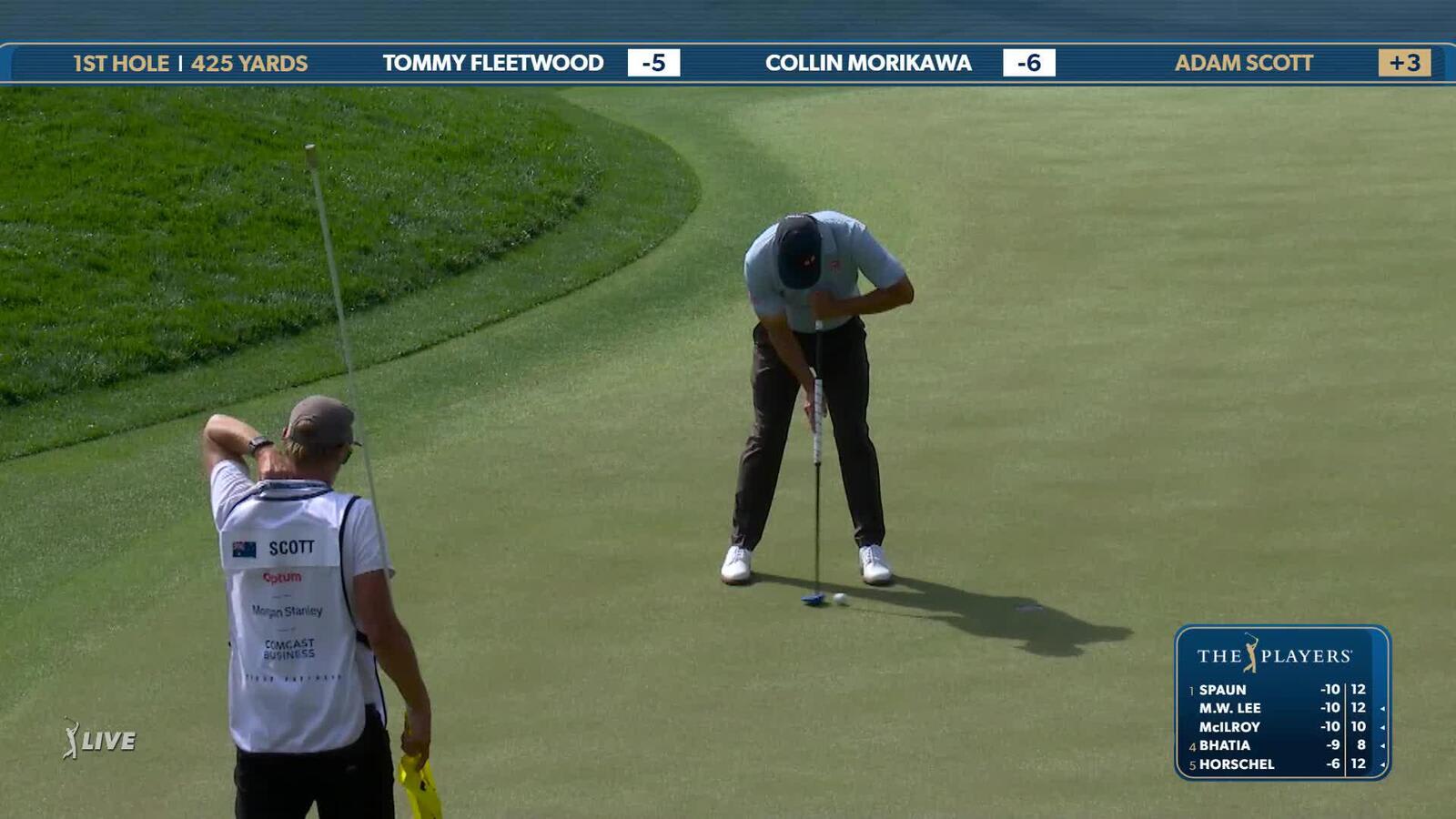 Adam Scott | Round 2 | 1st hole | Shot 4 | 2025 THE PLAYERS