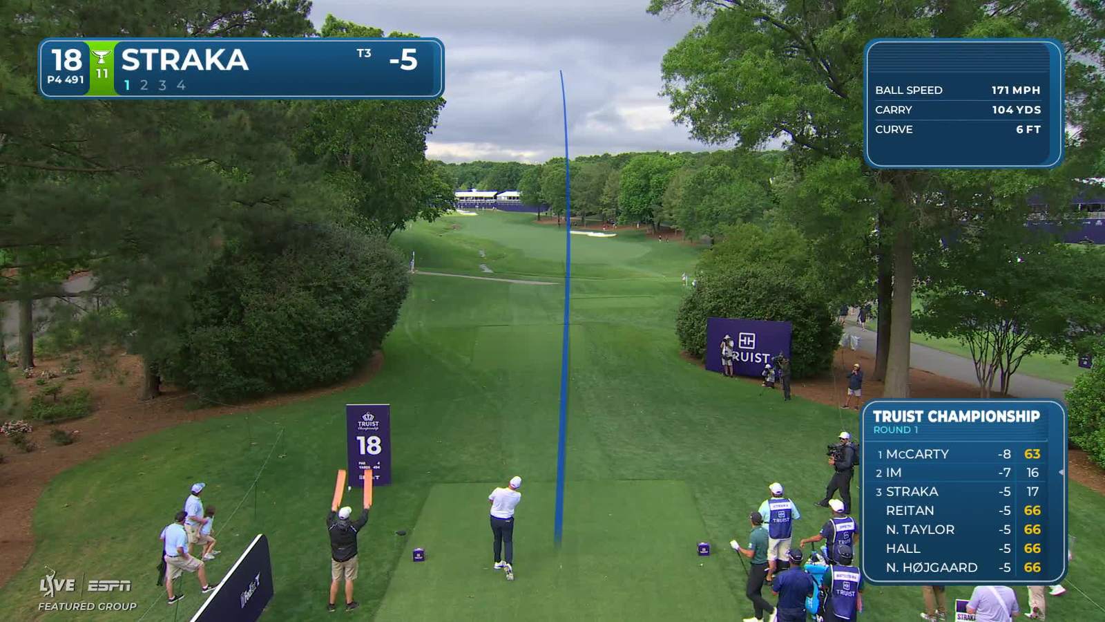 Sepp Straka | Round 1 | 18th hole | Shot 1 | 2026 Truist Championship