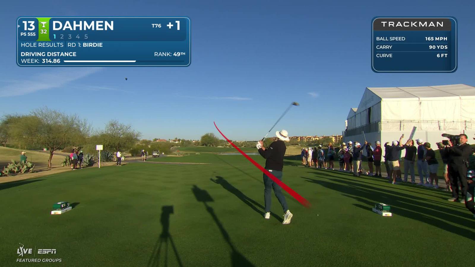 Joel Dahmen | Round 2 | 13th hole | Shot 1 | 2026 WM Phoenix Open