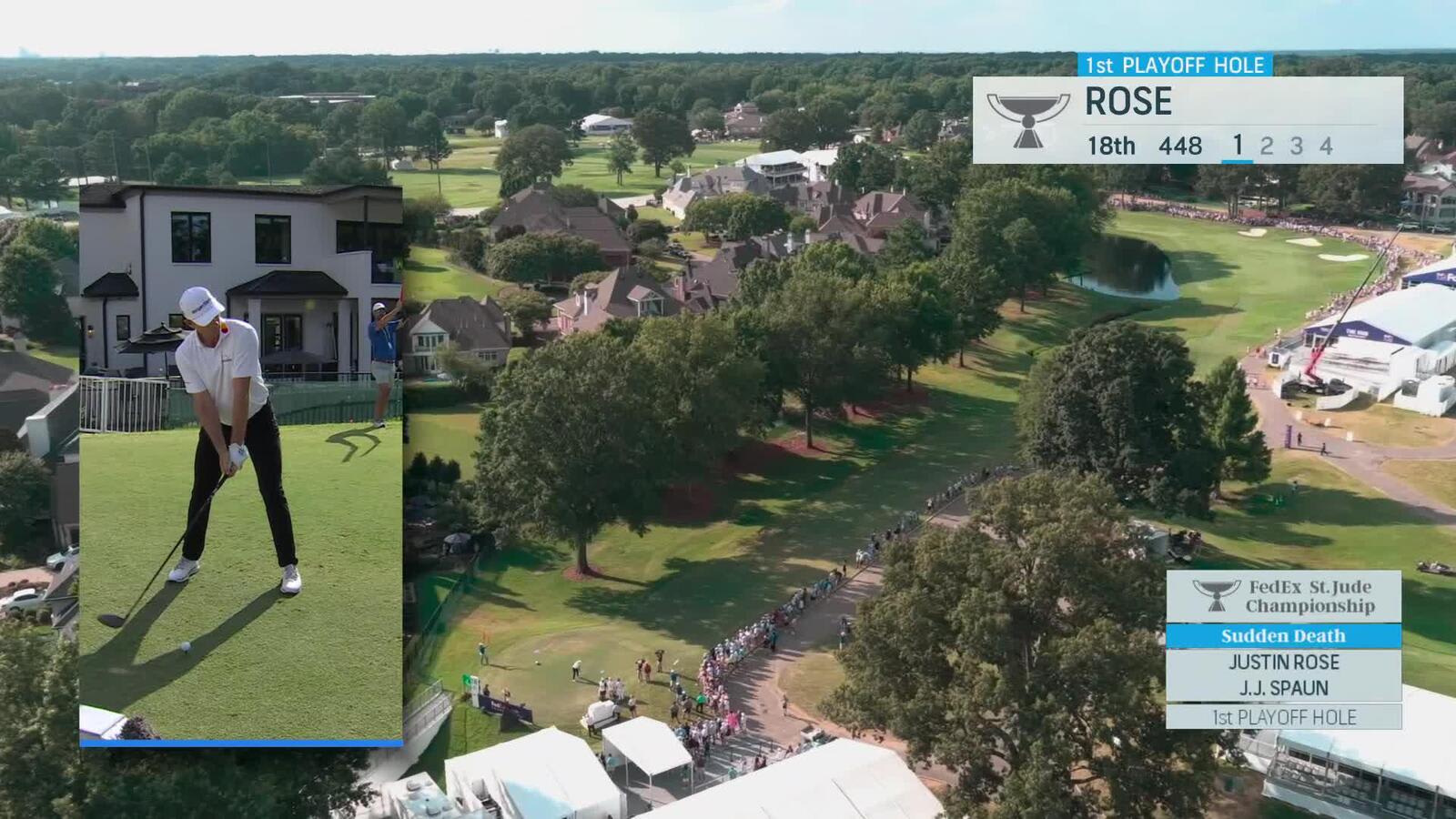 Justin Rose | Playoff | 18th hole | Shot 1 | 2025 FedEx St. Jude