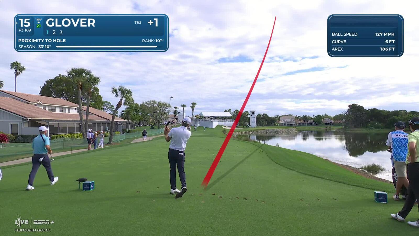 Lucas Glover | Round 1 | 15th hole | Shot 1 | 2025 Cognizant Classic