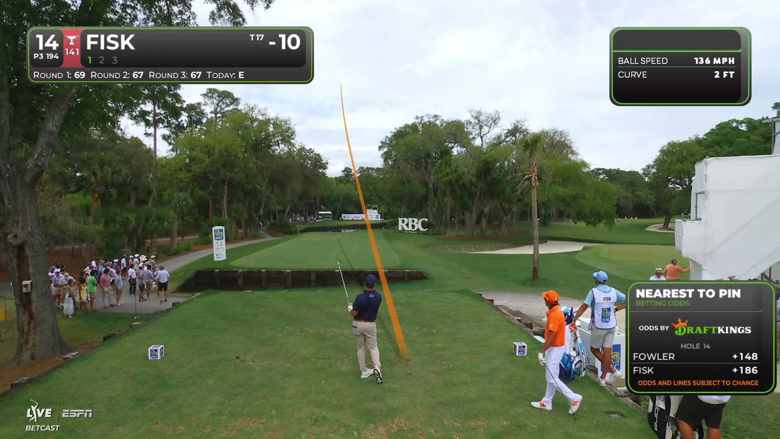 Steven Fisk | Round 4 | 14th hole | Shot 1 | 2026 RBC Heritage