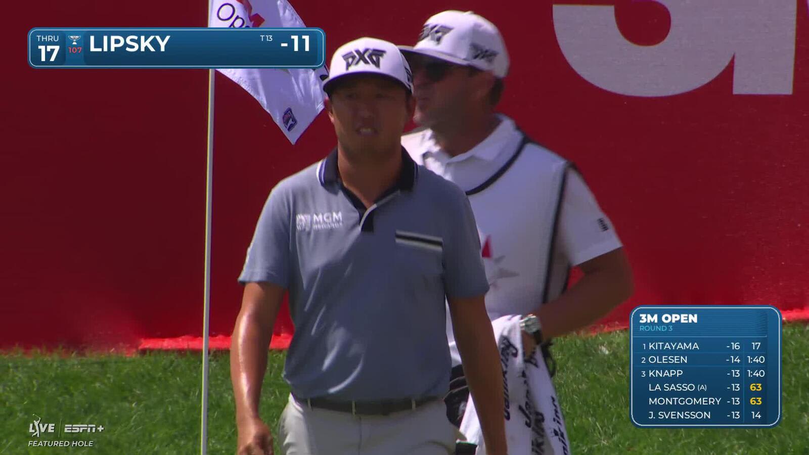 David Lipsky | Round 3 | 17th hole | Shot 3 | 2025 3M Open