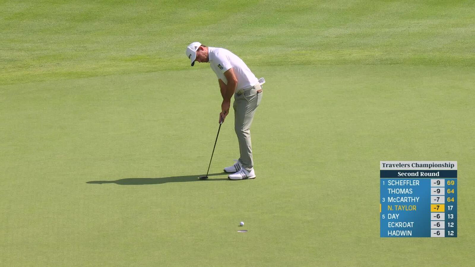 Nick Taylor | Round 2 | 18th hole | Shot 4 | 2025 Travelers