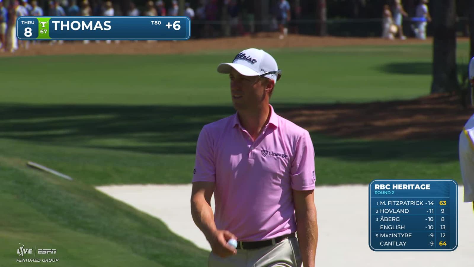 Justin Thomas | Round 2 | 8th hole | Shot 5 | 2026 RBC Heritage