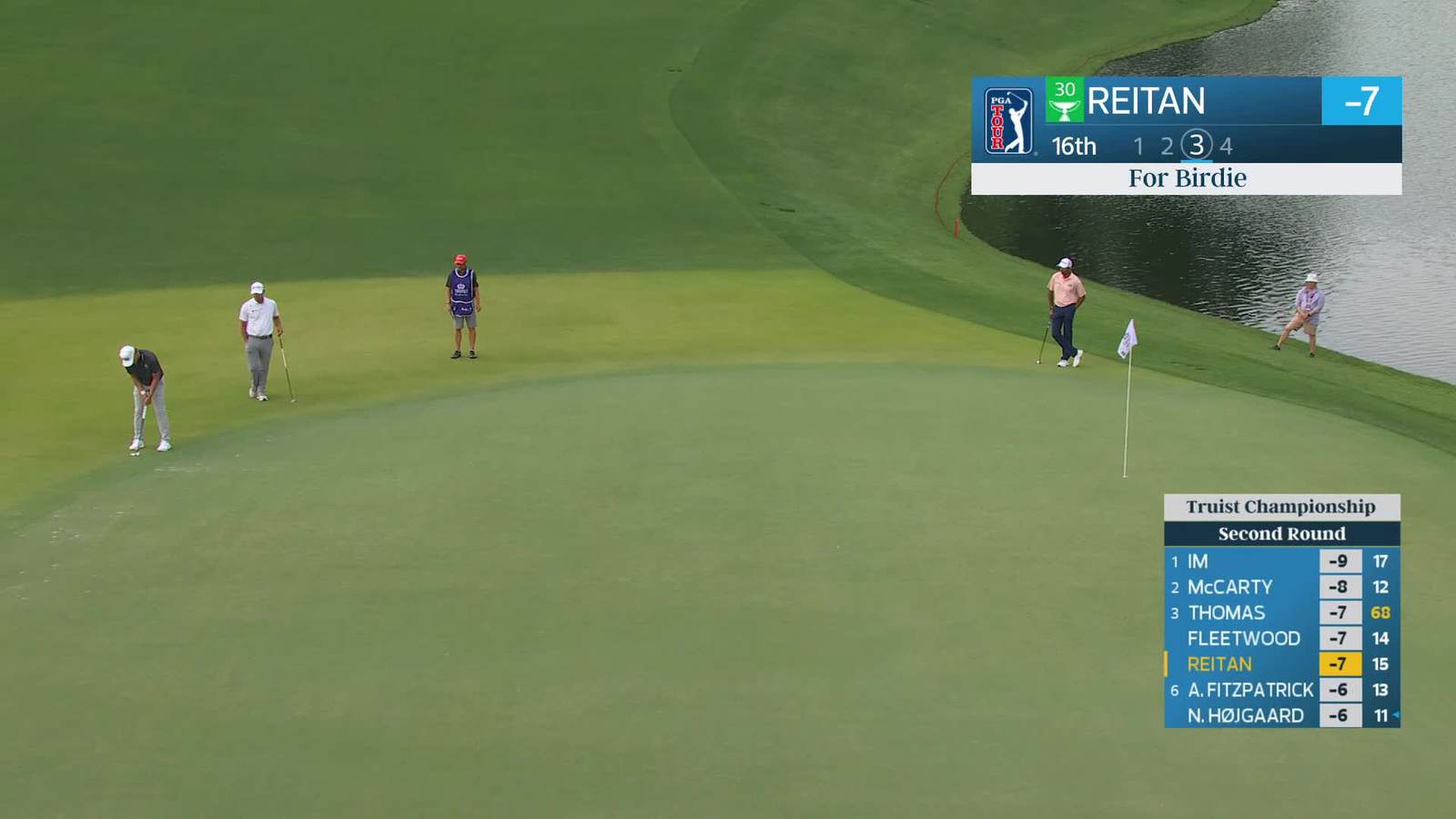 Kristoffer Reitan | Round 2 | 16th hole | Shot 3 | 2026 Truist Championship