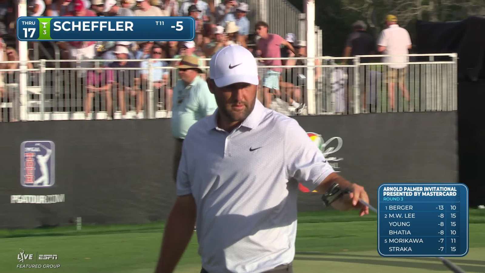 Scottie Scheffler | Round 3 | 17th hole | Shot 3 | 2026 Arnold Palmer