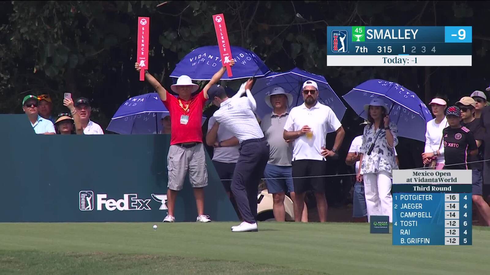 Alex Smalley | Round 3 | 7th hole | Shot 1 | 2025 Mexico Open