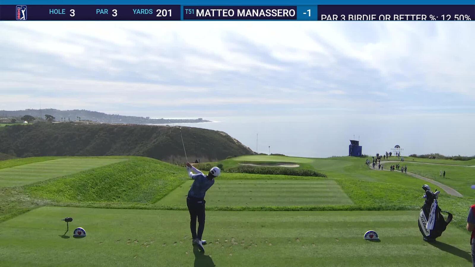Matteo Manassero | Round 1 | 3rd hole | Shot 1 | 2025 Farmers