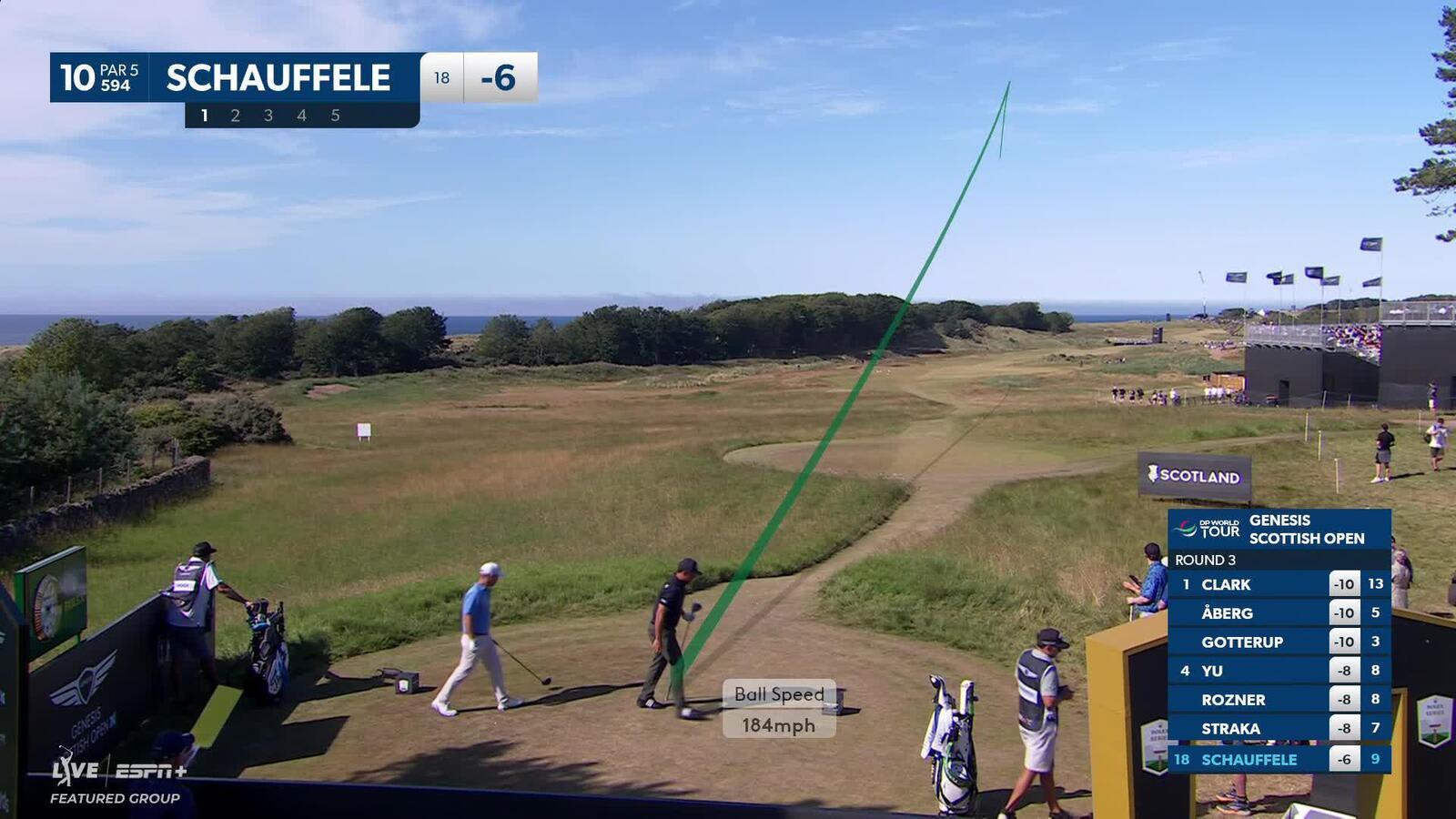 Xander Schauffele | Round 3 | 10th hole | Shot 1 | 2025 Genesis Scottish Open