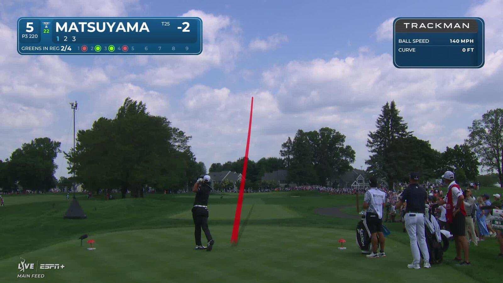 Hideki Matsuyama | Round 2 | 5th hole | Shot 1 | 2025 Travelers