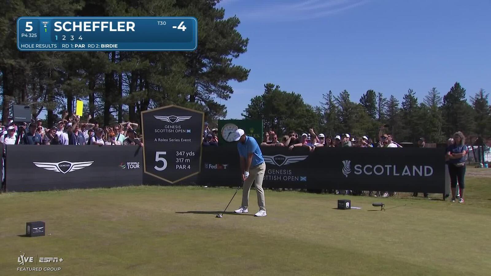 Scottie Scheffler | Round 3 | 5th hole | Shot 1 | 2025 Genesis Scottish Open