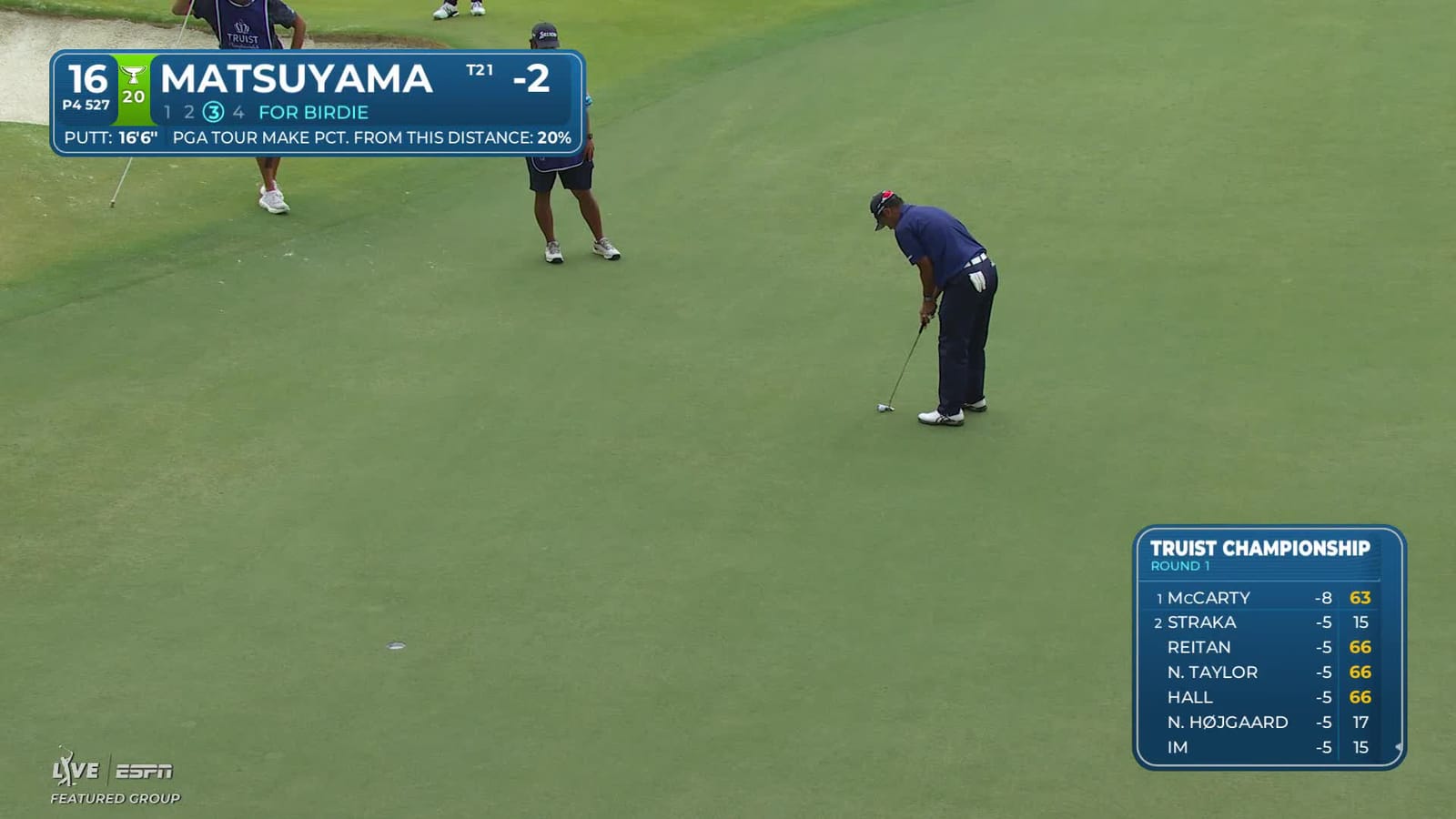 Hideki Matsuyama | Round 1 | 16th hole | Shot 3 | 2026 Truist Championship