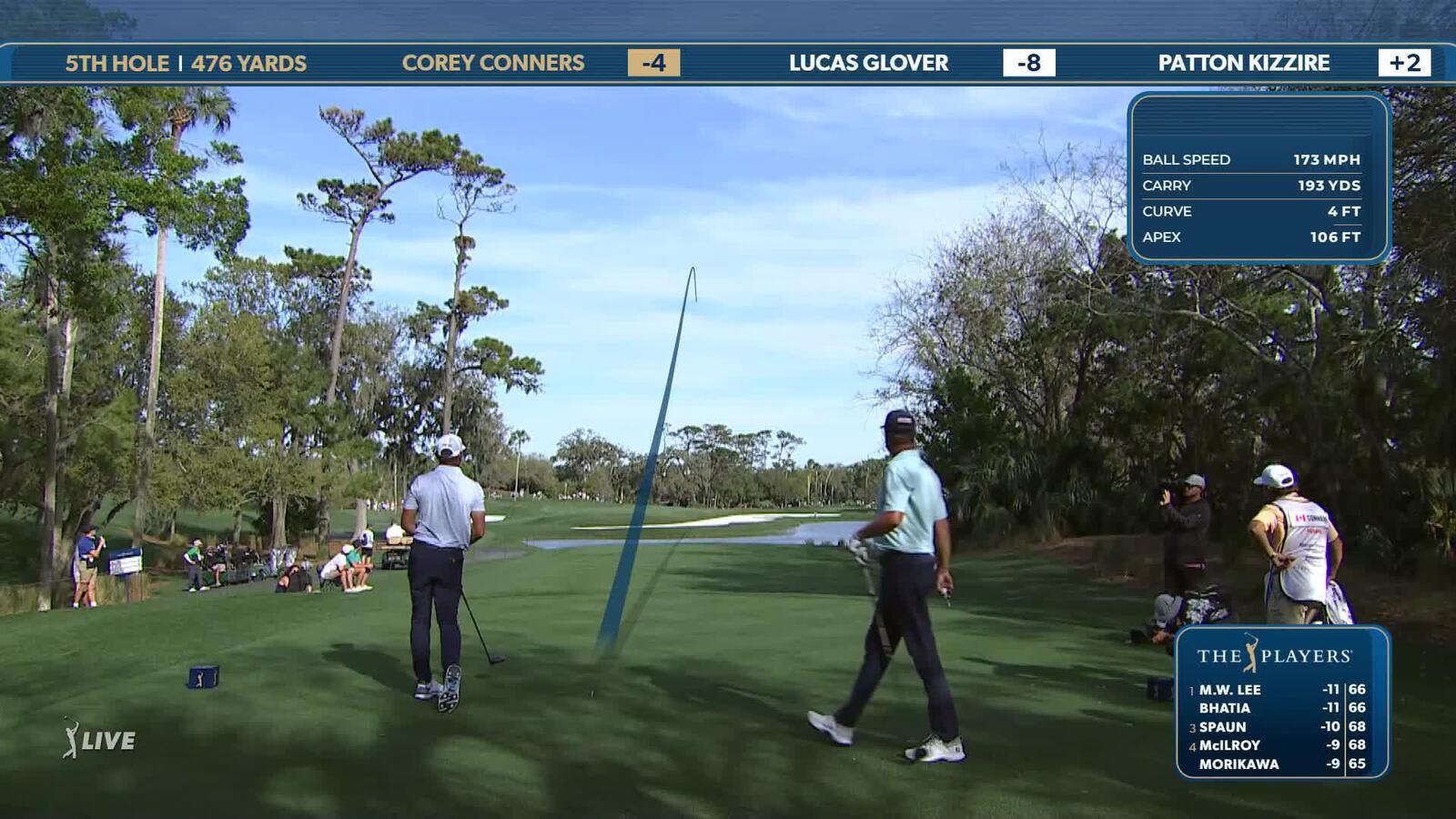 Corey Conners | Round 2 | 5th hole | Shot 1 | 2025 THE PLAYERS