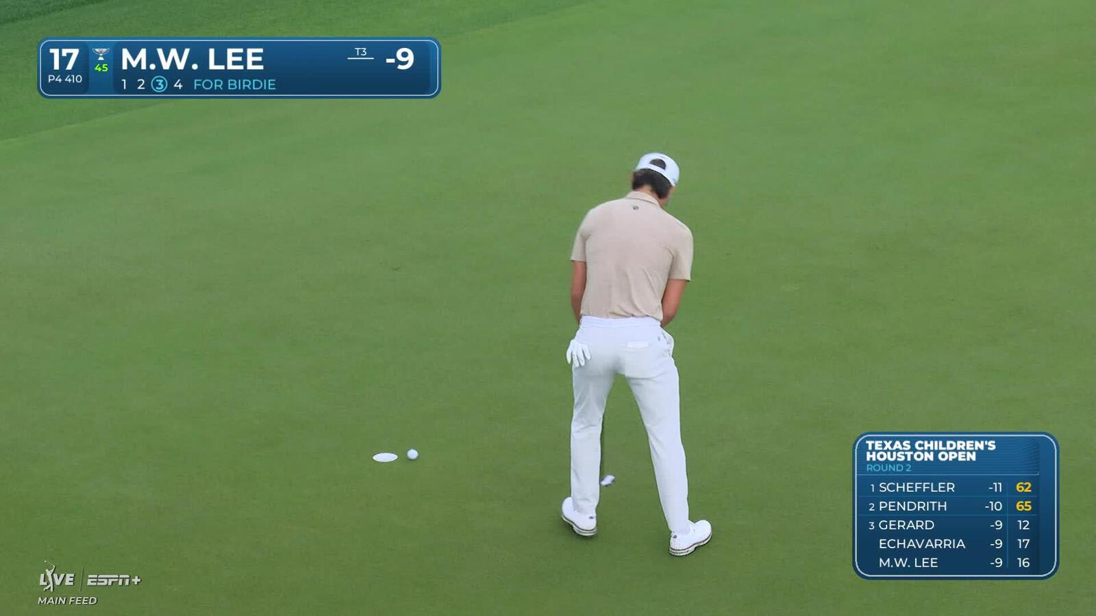 Min Woo Lee | Round 2 | 17th hole | Shot 3 | 2025 Houston Open