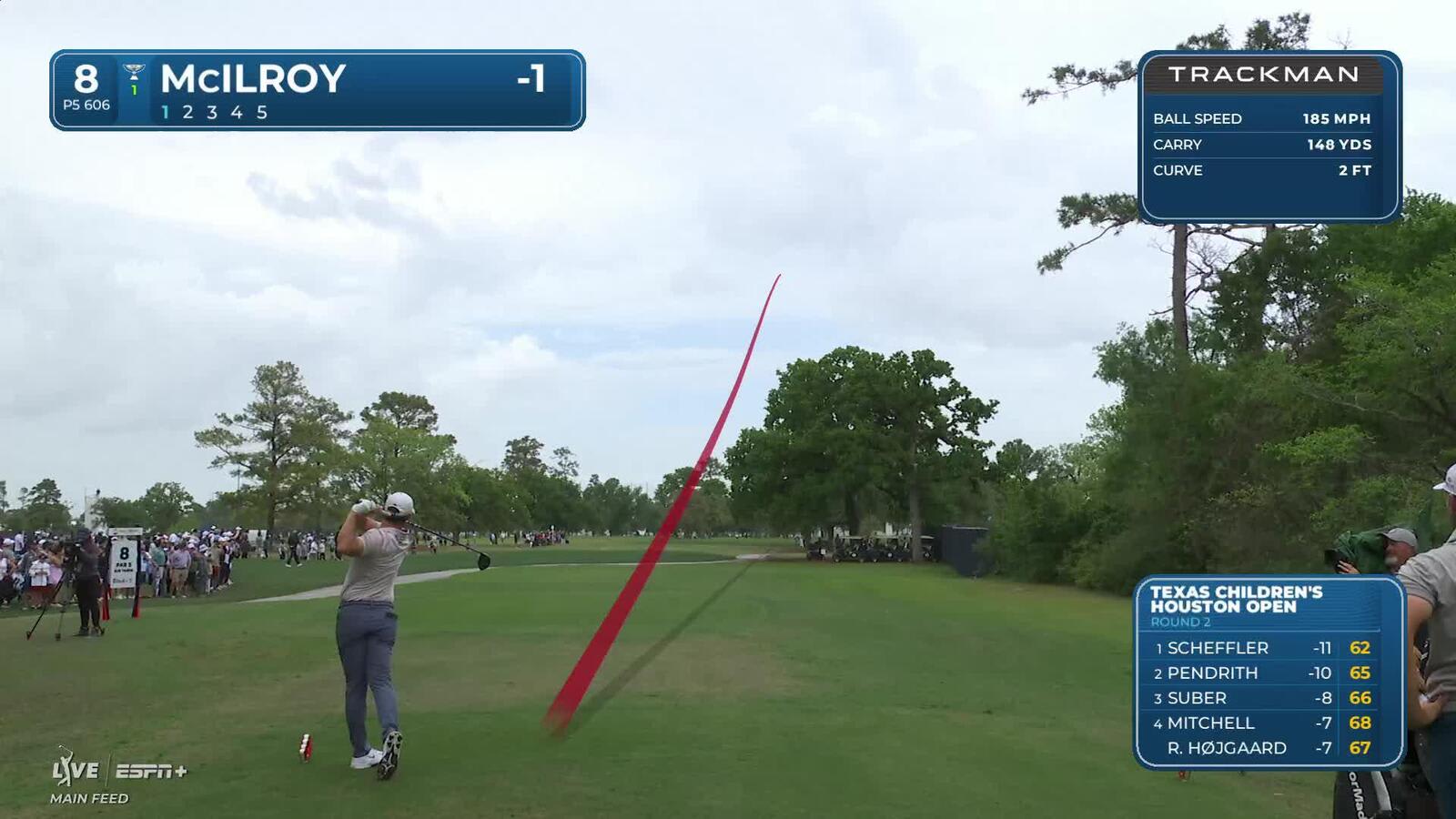 Rory McIlroy | Round 2 | 8th hole | Shot 1 | 2025 Houston Open