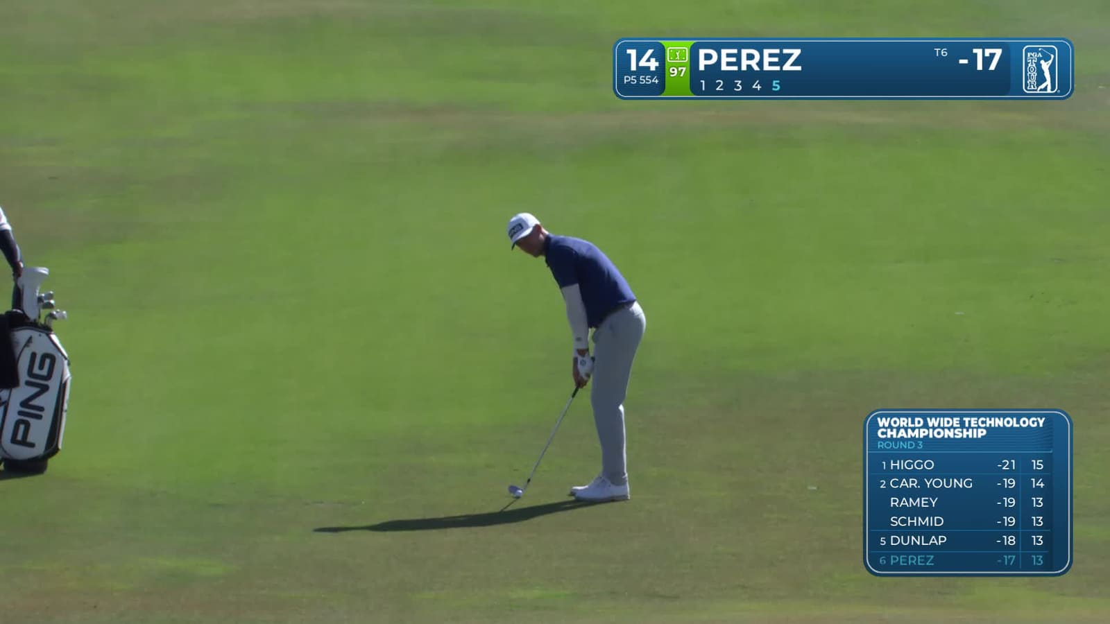 Victor Perez | Round 3 | 14th hole | Shot 5 | 2025 World Wide Technology