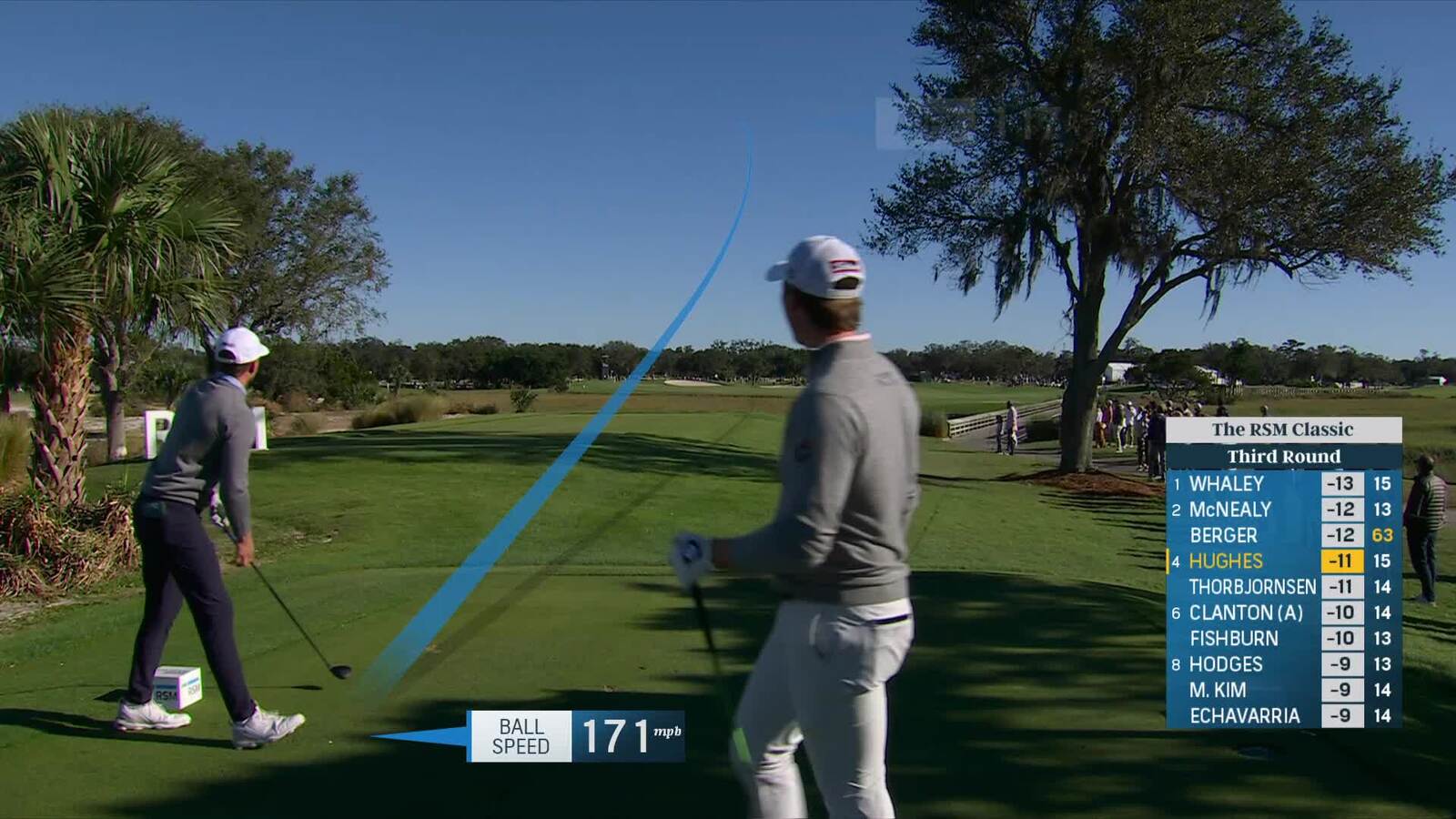 Mackenzie Hughes | Round 3 | 16th hole | Shot 1 | 2024 The RSM Classic