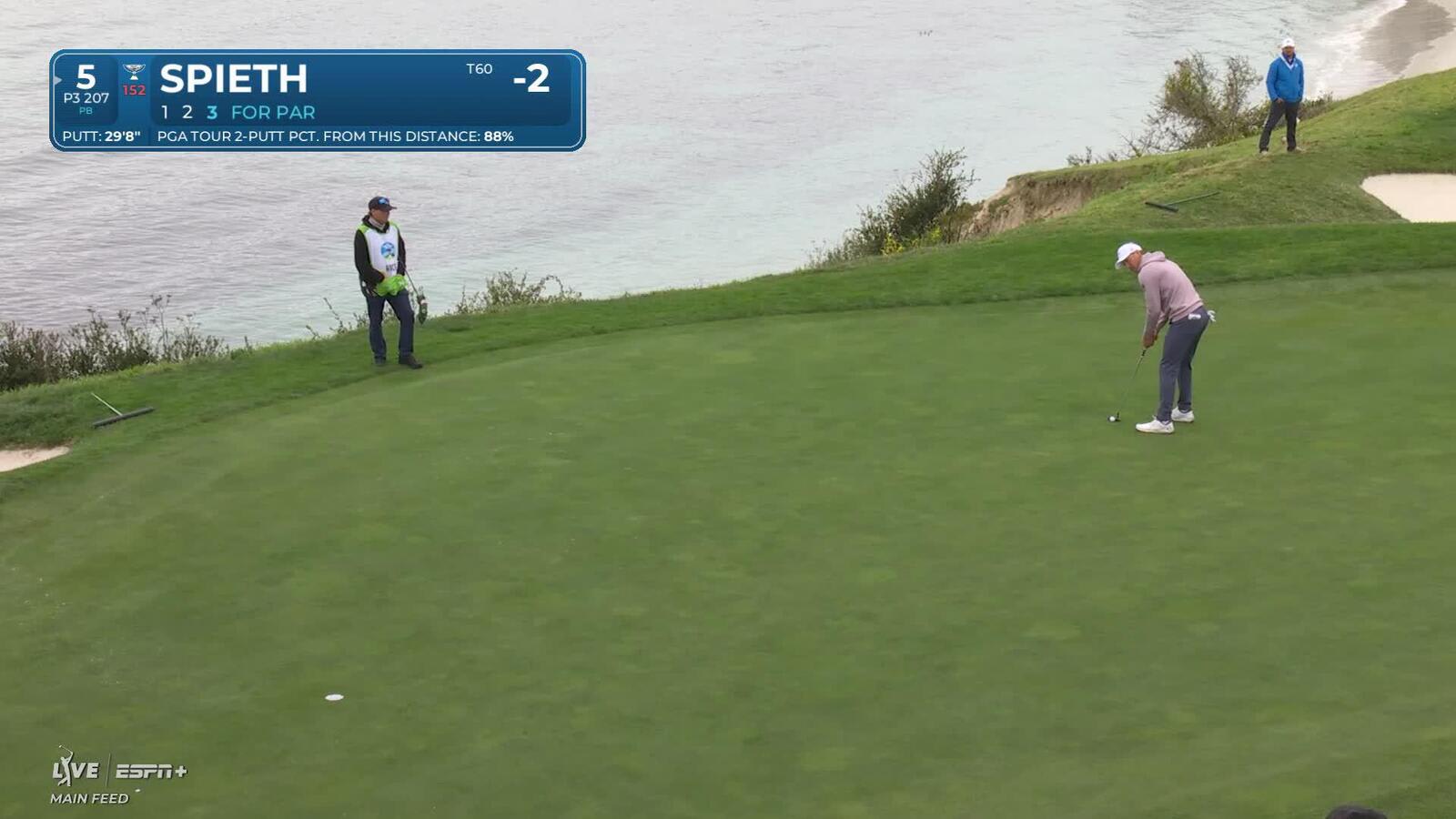 Jordan Spieth | Round 2 | 5th hole | Shot 3 | 2025 AT&T Pebble Beach