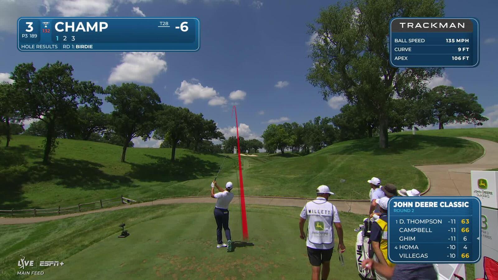 Cameron Champ | Round 2 | 3rd hole | Shot 1 | 2025 John Deere