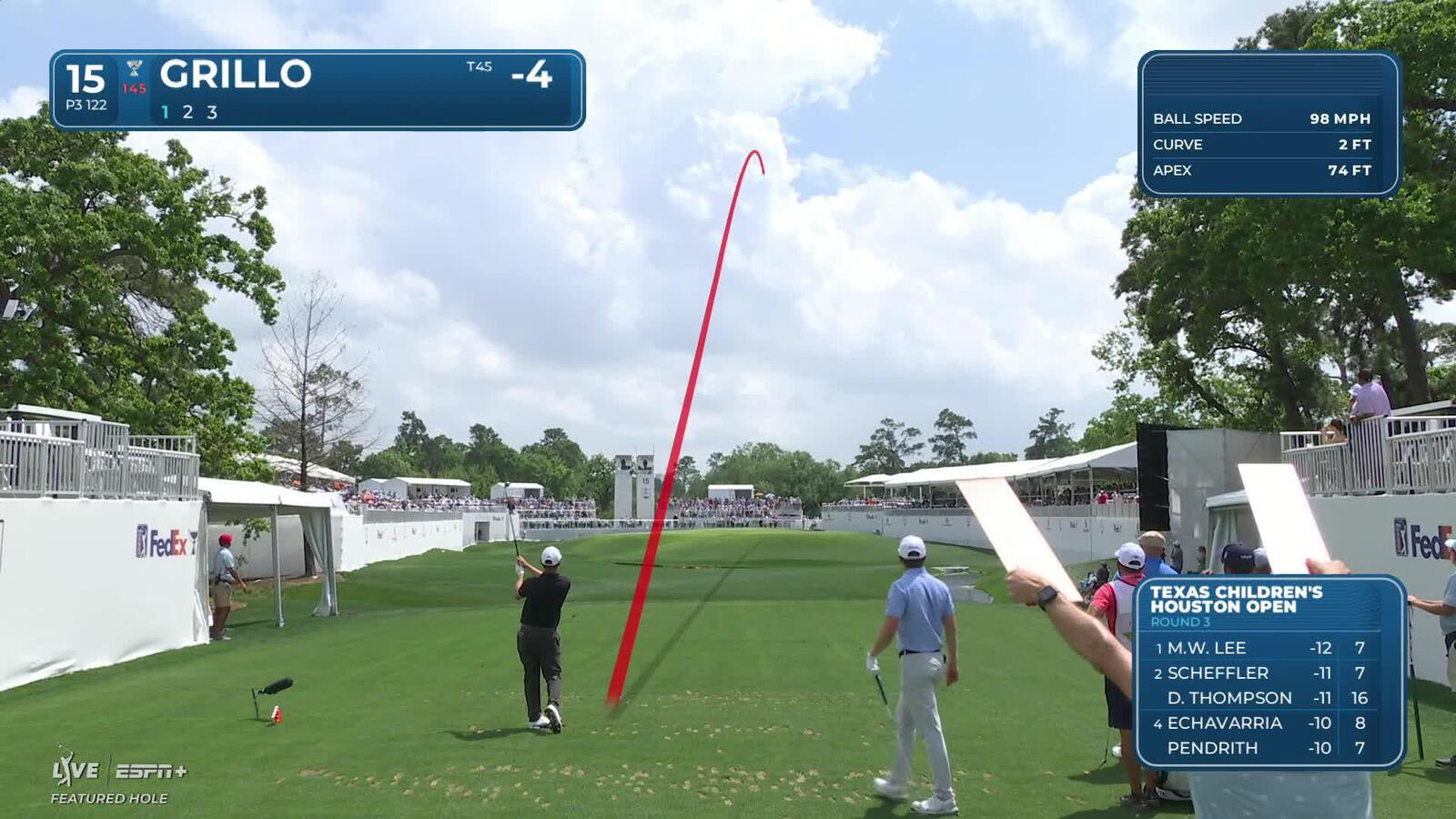 Emiliano Grillo | Round 3 | 15th hole | Shot 1 | 2025 Houston Open