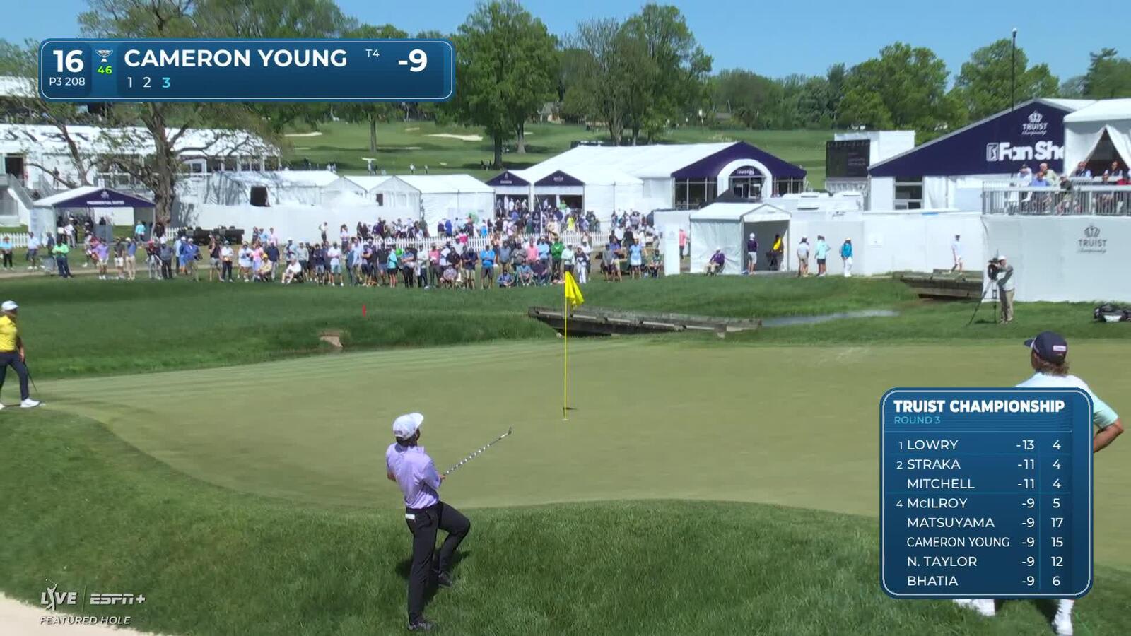 Cameron Young | Round 3 | 16th hole | Shot 3 | 2025 Truist Championship