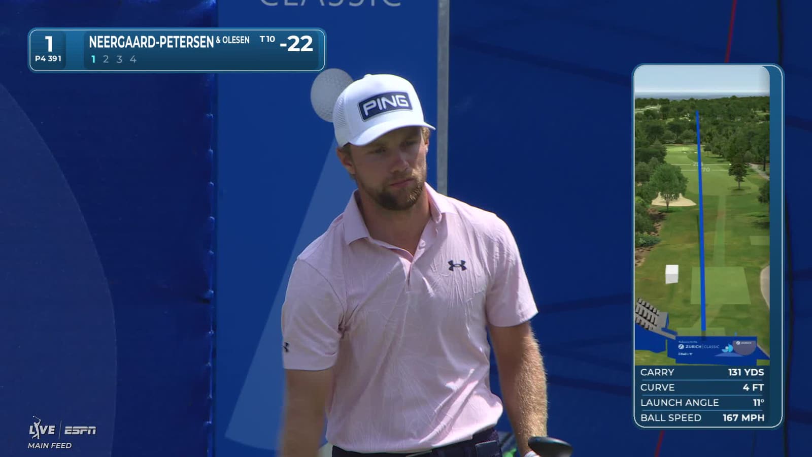 Rasmus Neergaard-Petersen | Round 4 | 1st hole | Shot 1 | 2026 Zurich Classic