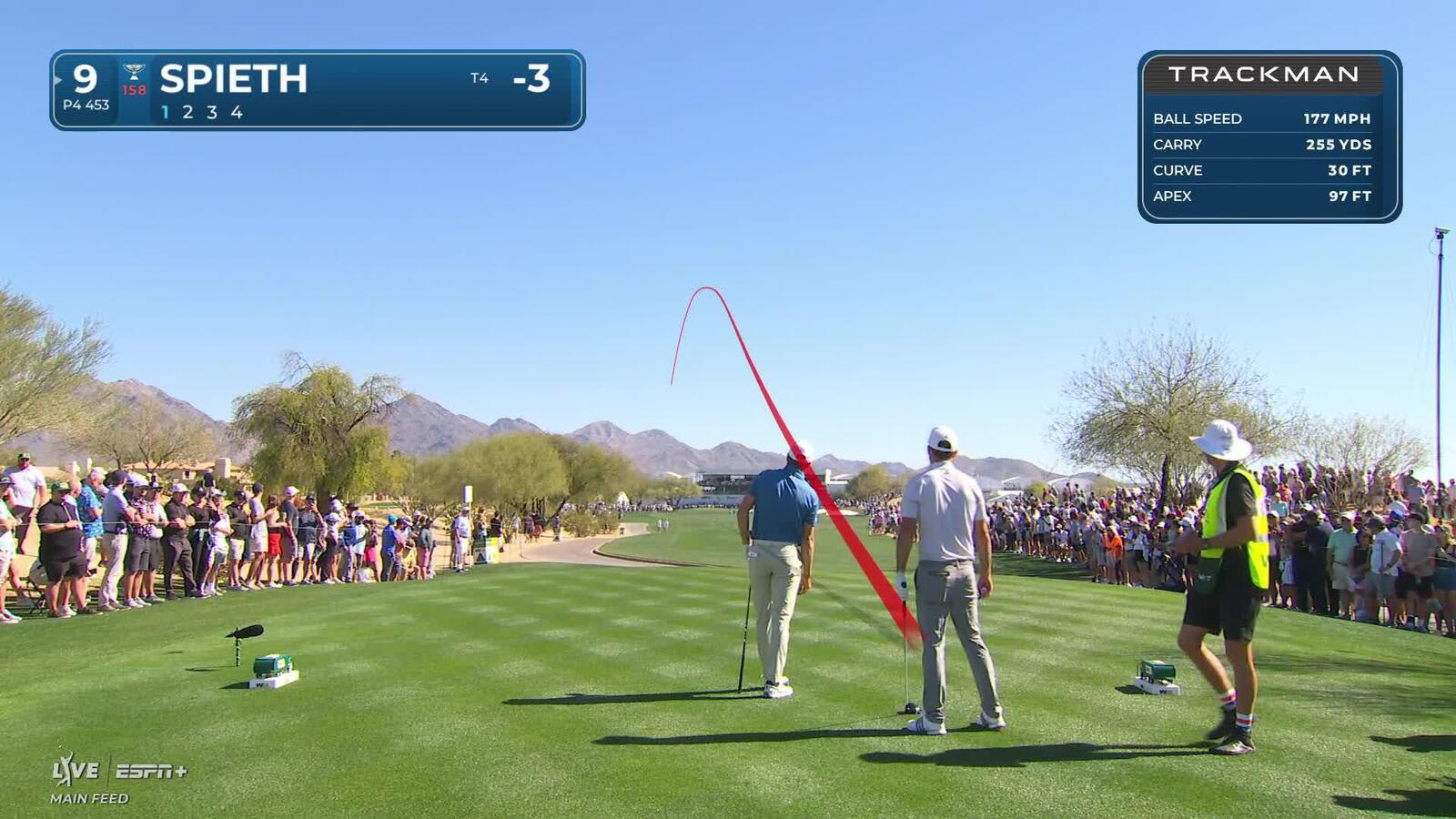 Jordan Spieth | Round 1 | 9th hole | Shot 1 | 2025 WM Phoenix Open