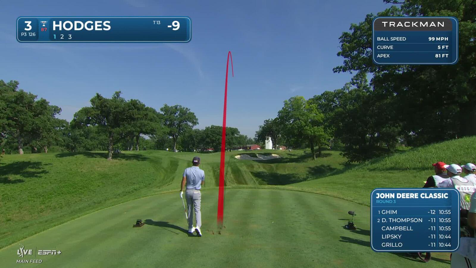 Lee Hodges | Round 3 | 3rd hole | Shot 1 | 2025 John Deere