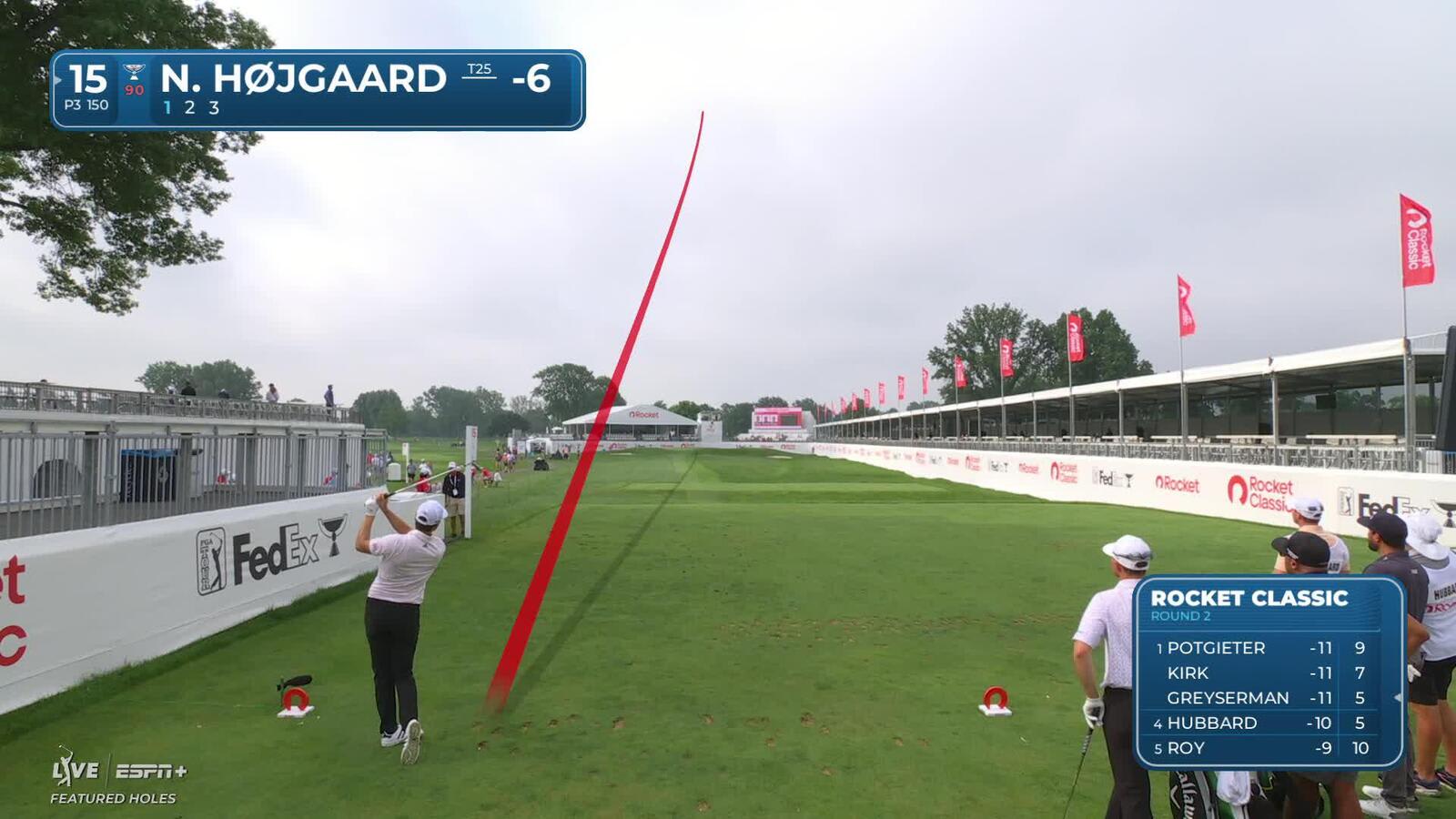 Nicolai Højgaard | Round 2 | 15th hole | Shot 1 | 2025 Rocket Classic