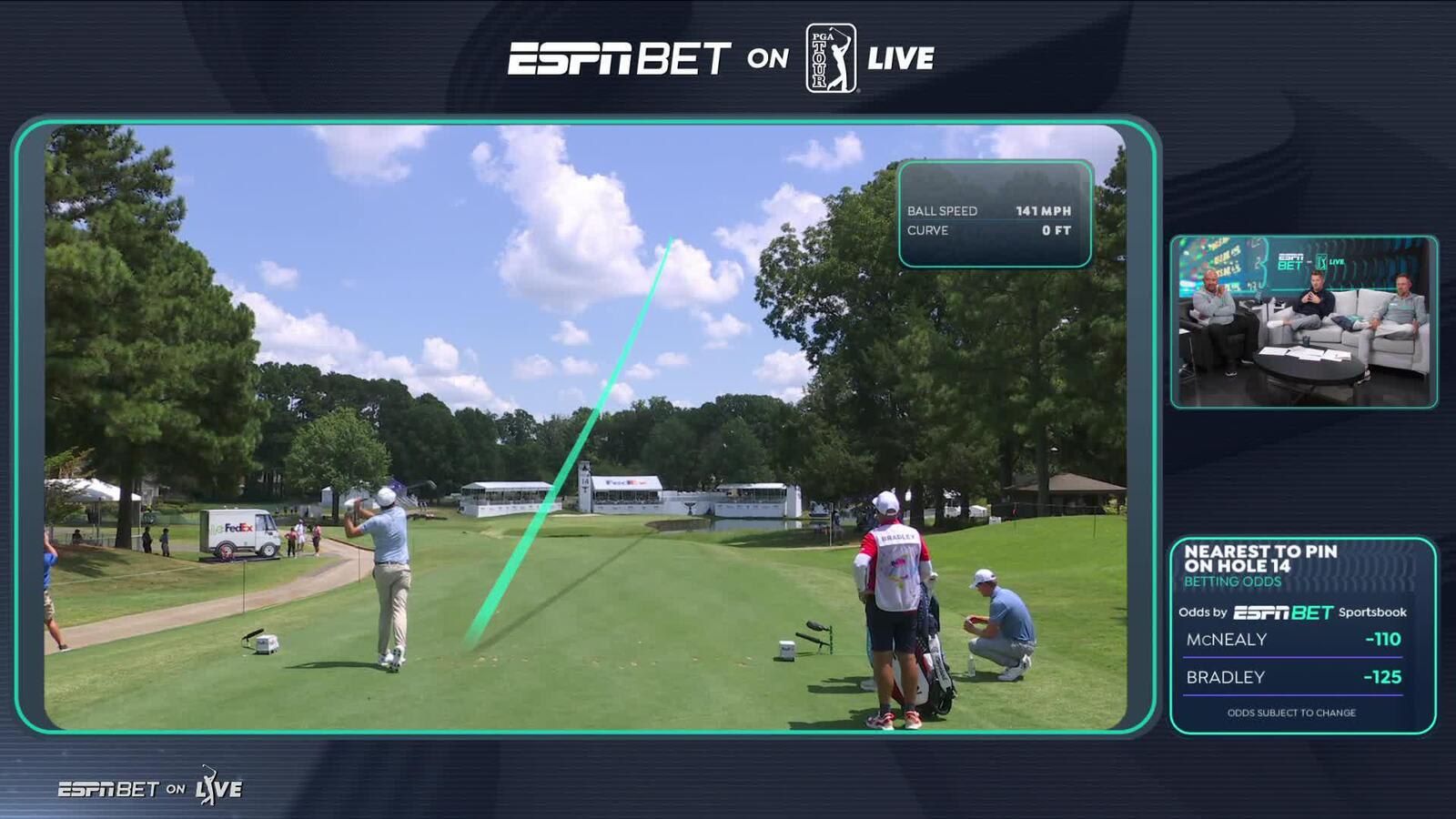 Keegan Bradley | Round 1 | 14th hole | Shot 1 | 2025 FedEx St. Jude