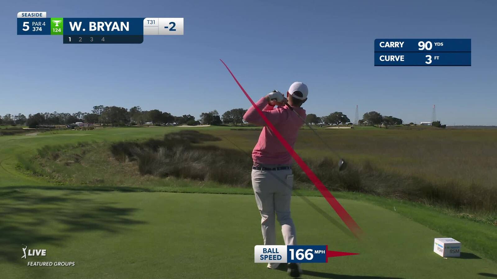 Wesley Bryan | Round 2 | 5th hole | Shot 1 | 2024 The RSM Classic