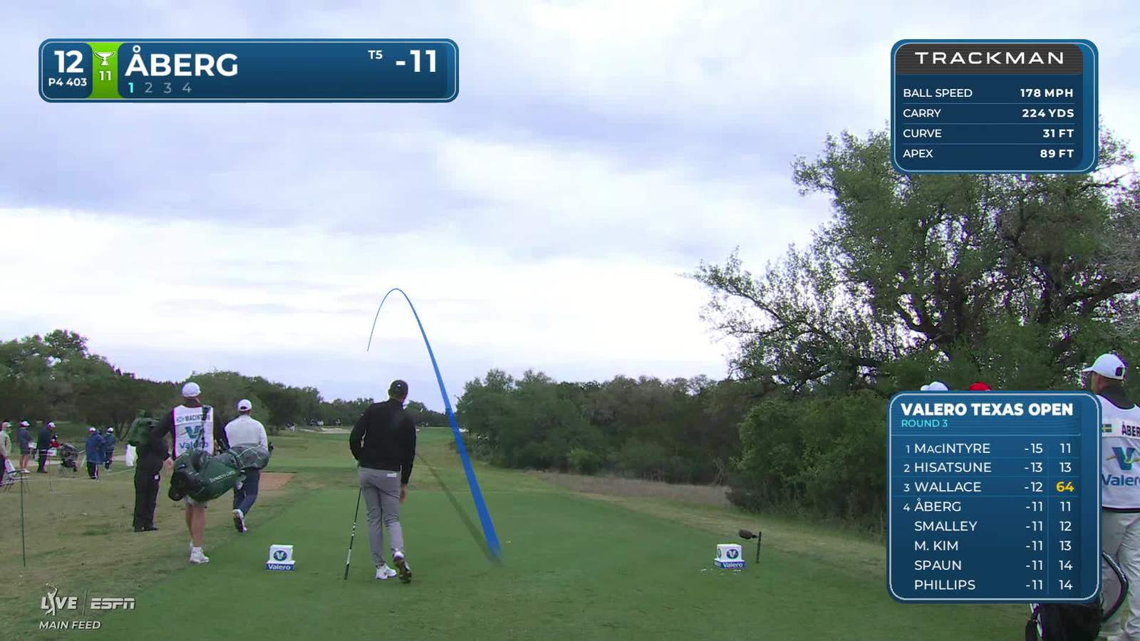 Ludvig Åberg | Round 3 | 12th hole | Shot 1 | 2026 Valero