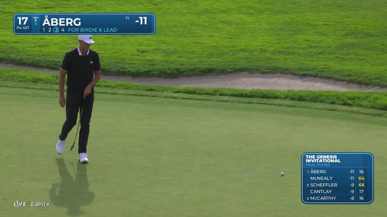 Ludvig Åberg | Round 4 | 17th hole | Shot 4 | 2025 Genesis