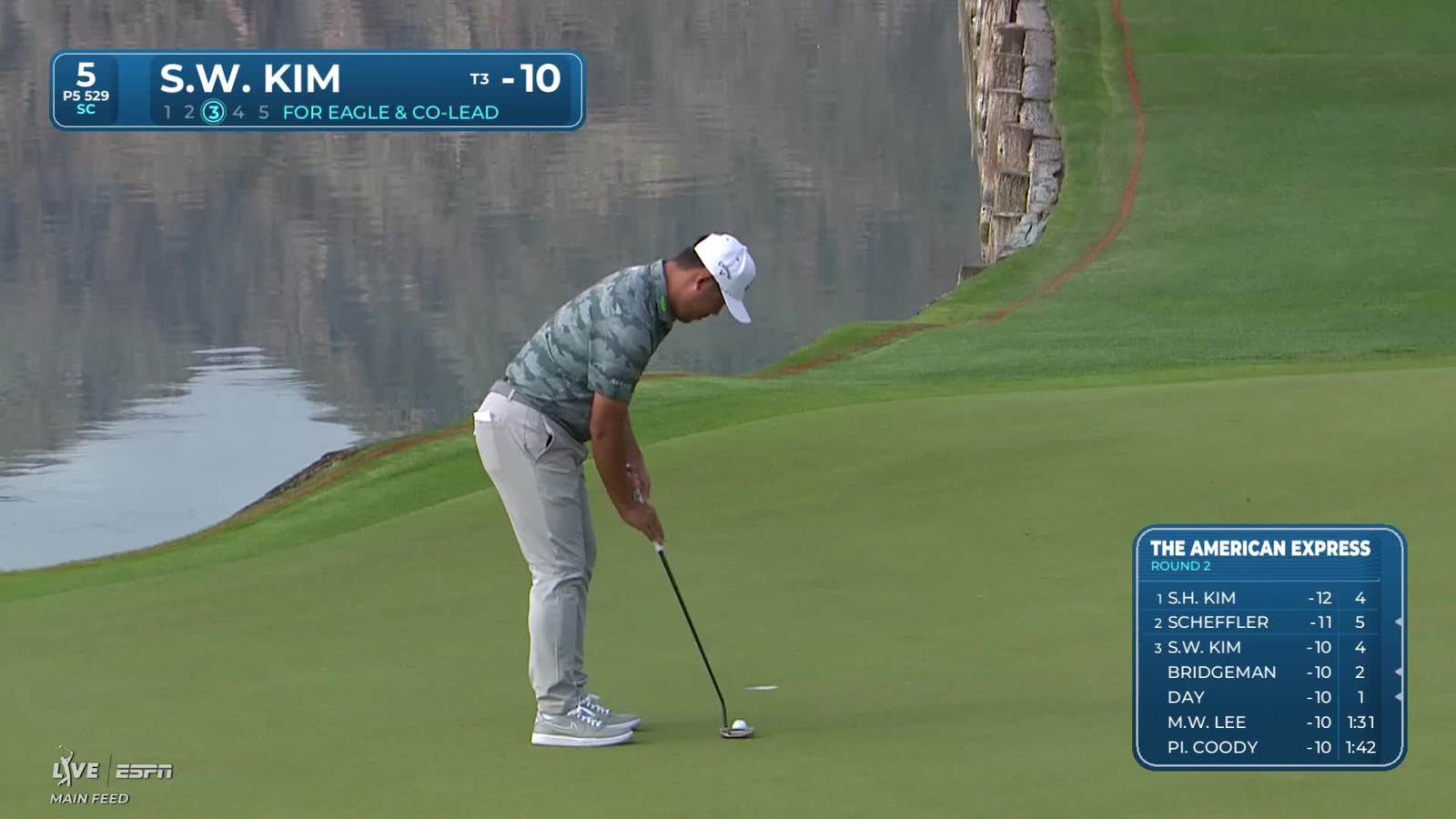 Si Woo Kim | Round 2 | 5th hole | Shot 3 | 2026 The American Express