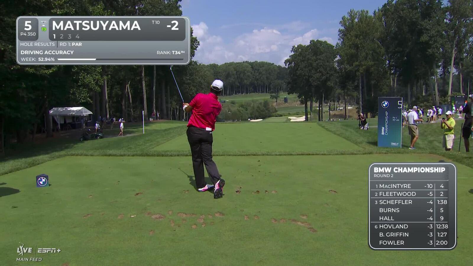 Hideki Matsuyama | Round 2 | 5th hole | Shot 1 | 2025 BMW Championship