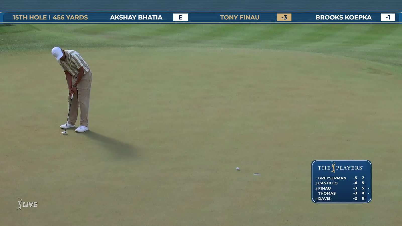 Tony Finau | Round 1 | 15th hole | Shot 3 | 2026 THE PLAYERS