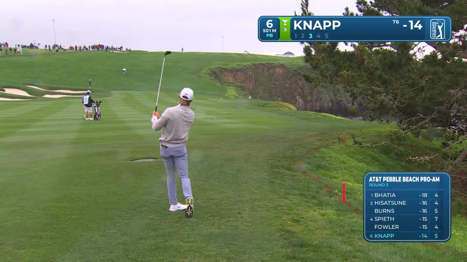 Jake Knapp | Round 3 | 6th hole | Shot 3 | 2026 AT&T Pebble Beach