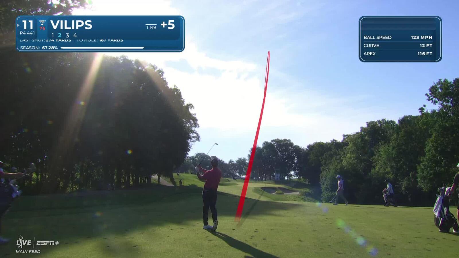 Karl Vilips | Round 2 | 11th hole | Shot 2 | 2025 John Deere