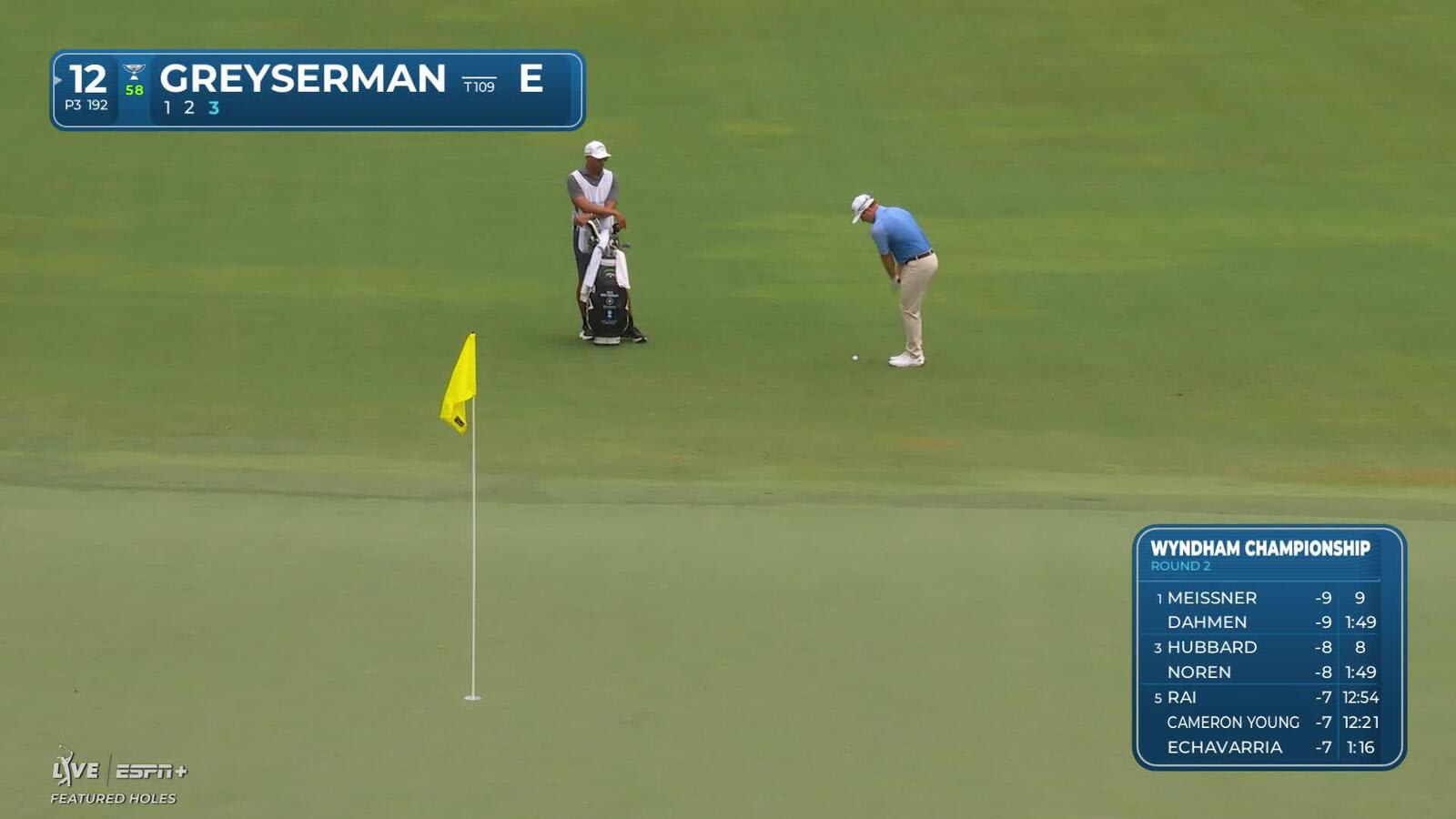 Max Greyserman | Round 2 | 12th hole | Shot 3 | 2025 Wyndham