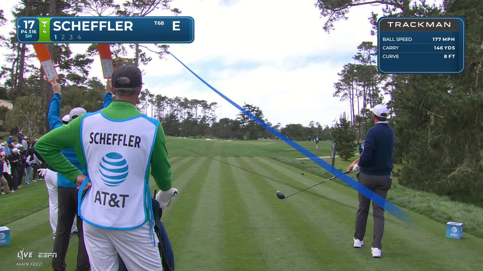 Scottie Scheffler | Round 2 | 17th hole | Shot 1 | 2026 AT&T Pebble Beach