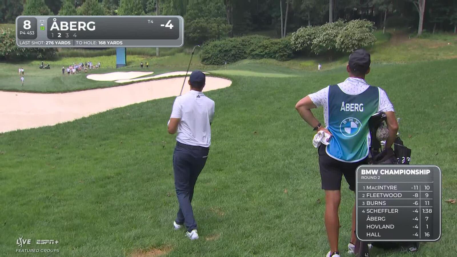 Ludvig Åberg | Round 2 | 8th hole | Shot 2 | 2025 BMW Championship