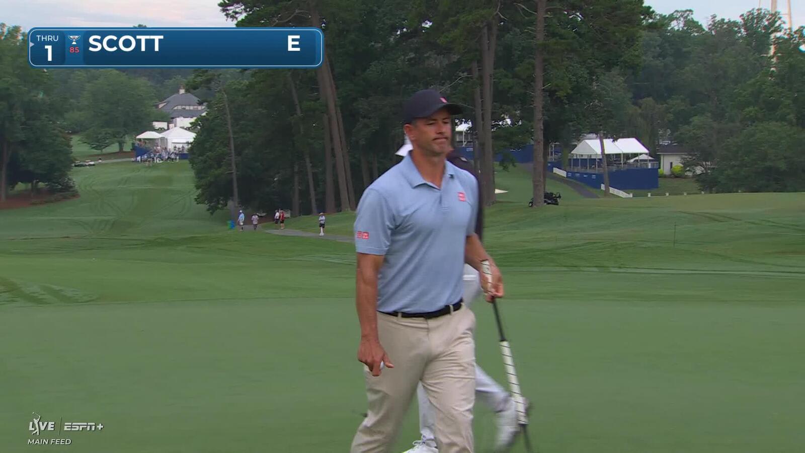 Adam Scott | Round 1 | 10th hole | Shot 4 | 2025 Wyndham