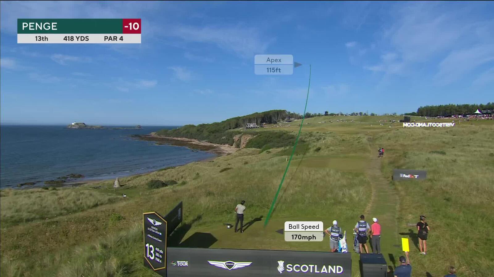 Marco Penge | Round 3 | 13th hole | Shot 1 | 2025 Genesis Scottish Open