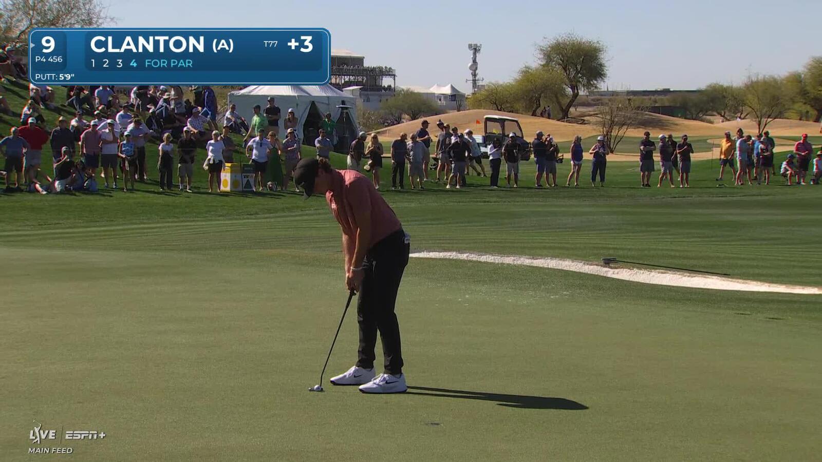 Luke Clanton | Round 1 | 9th hole | Shot 4 | 2025 WM Phoenix Open