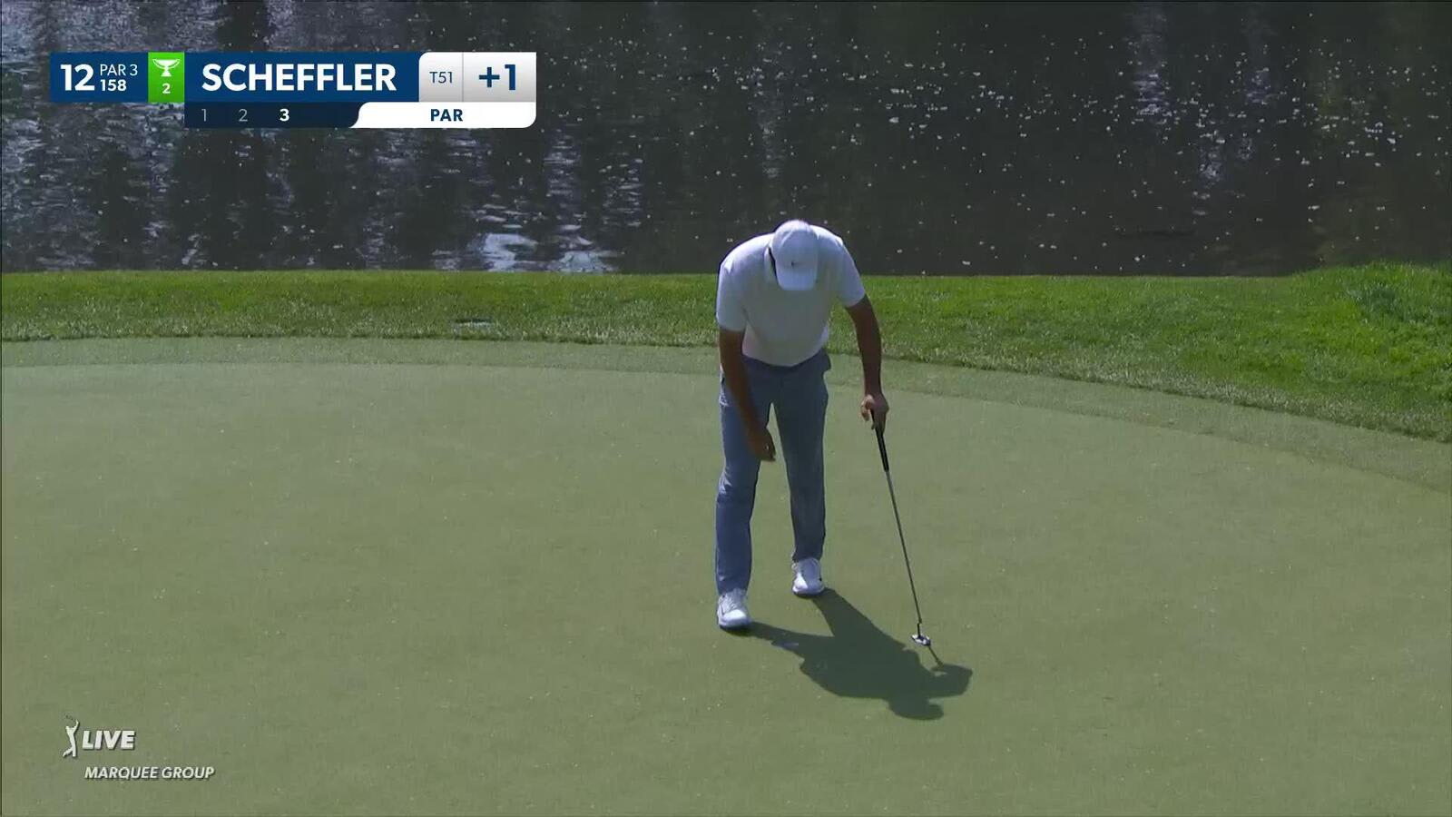 Scottie Scheffler | 2023 the Memorial | Round 3 | 12th hole | Shot 3