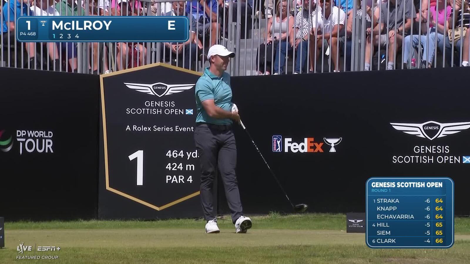 Rory McIlroy | Round 1 | 1st hole | Shot 1 | 2025 Genesis Scottish Open
